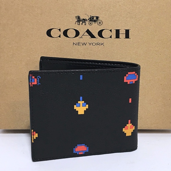 COACH ATARI Black Leather Men's Wallet NWT - Picture 5 of 5